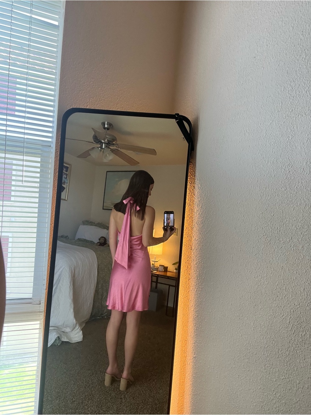 Altar'd State Pink Satin Cowl Slip Dress - Picture 2 of 6